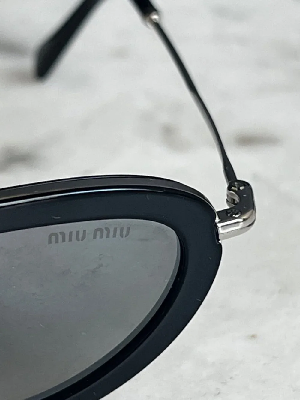 Miu Miu CORE COLLECTION MU58US Oval Sunglasses | 1344R2-OPAL AZURE - Picture 5 of 12